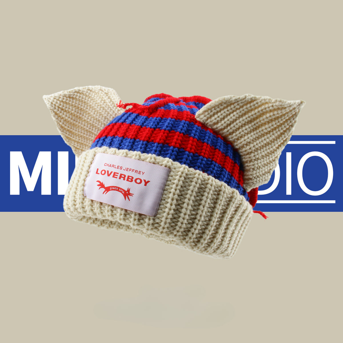 Wholesale Tassel Fox Rabbit Ears Wool Knitted Hat