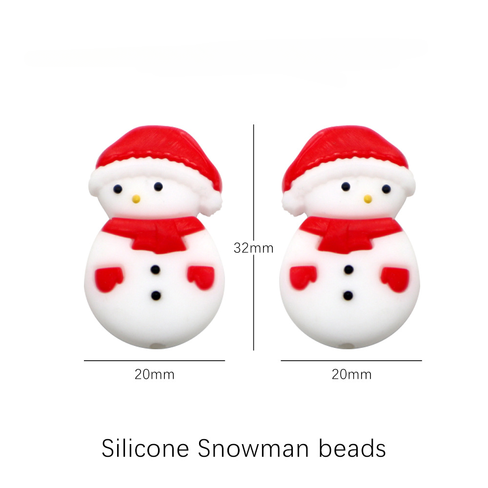 Wholesale 100pcs Silicone Christmas Series Beads