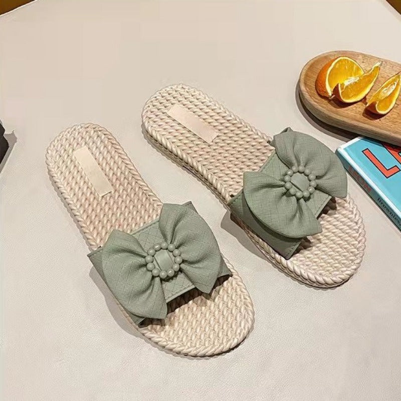 Wholesale Fashionable and Versatile Indoor and Outdoor Thick-soled Non-slip Low-heeled Mid-heeled Slippers