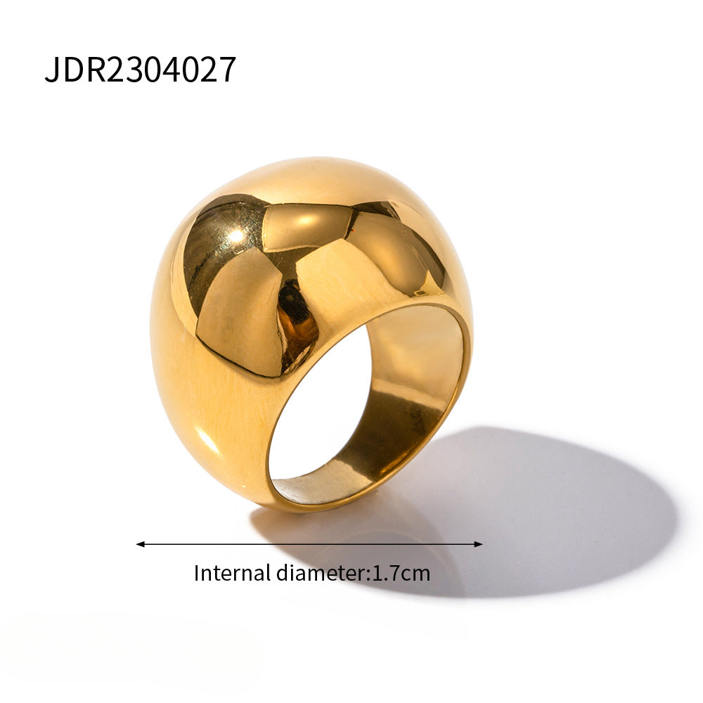 Wholesale 18K Gold Stainless Steel Exaggerated Spherical Ring