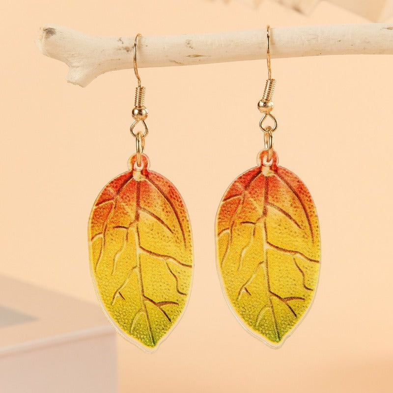 Wholesale Dead Leaf Acrylic Texture Earrings