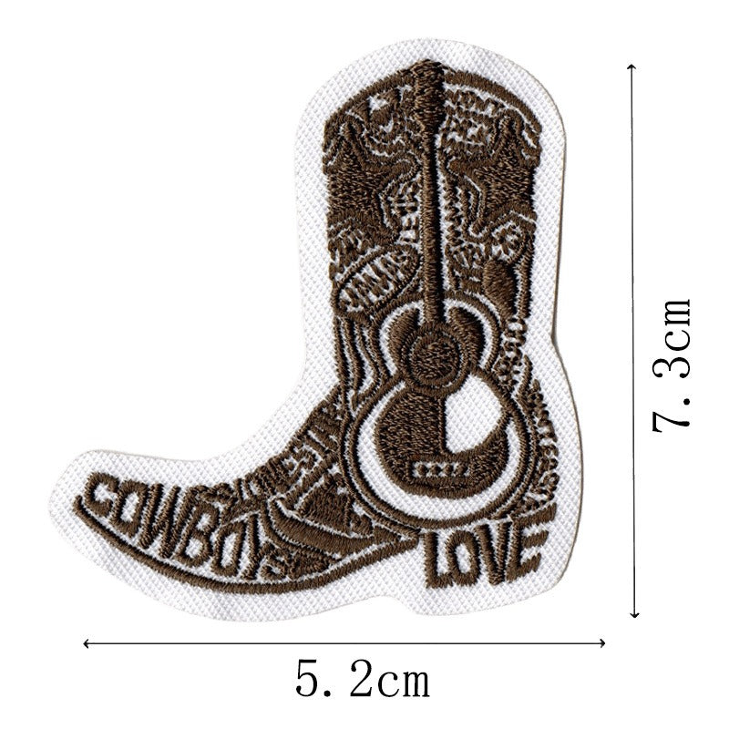 Wholesale Western Cowboy Embroidered Jacket Decoration, Steed Pistol Embroidered Badge, Embroidered Label Patch FS