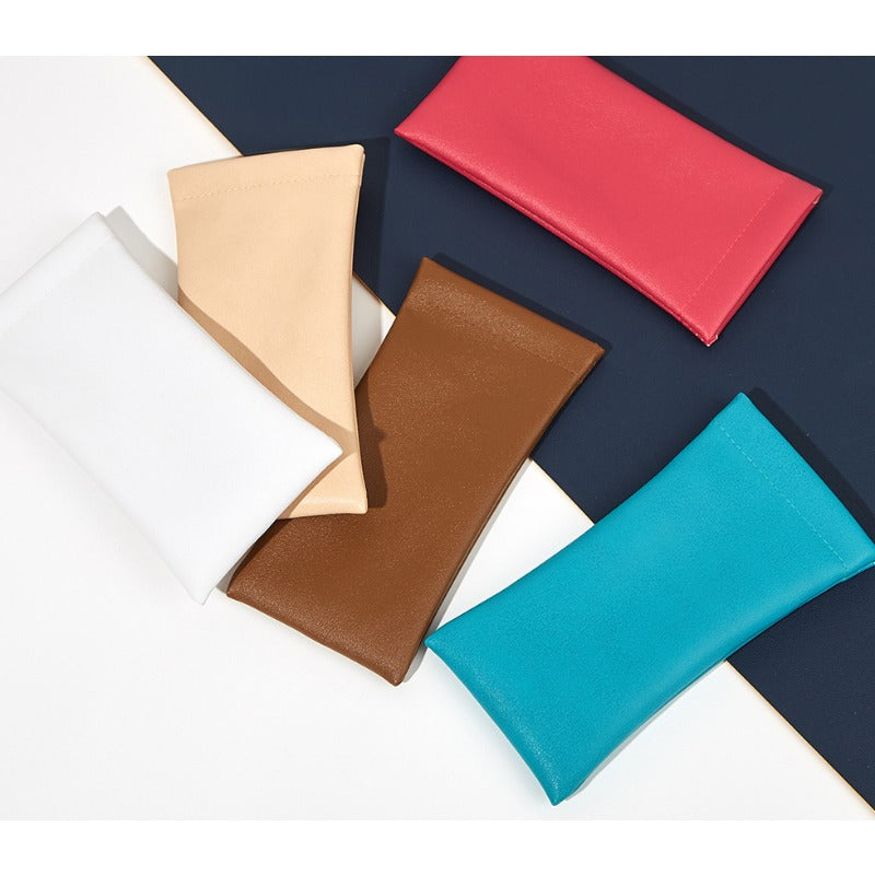 Wholesale Leather Solid Color Glasses Storage Bags