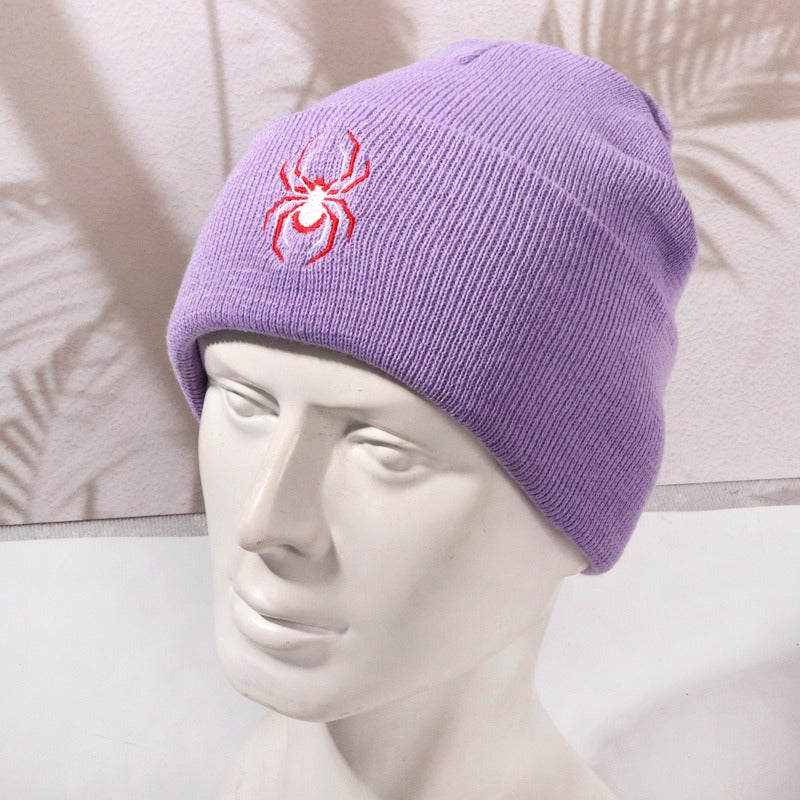 Wholesale Personalized Trend Spider Embroidery Pattern Casual Versatile Beanie