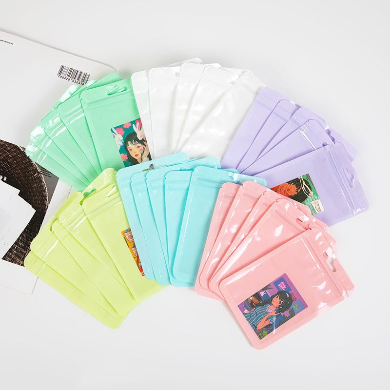 Wholesale 50pcs Color Thickened Transparent Plastic Sealing Storage Bag