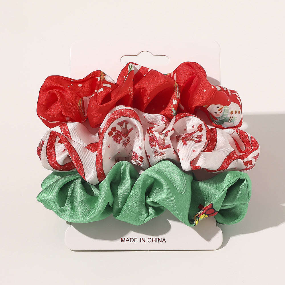 Wholesale Three-color Set New Christmas Fabric Hair Tie