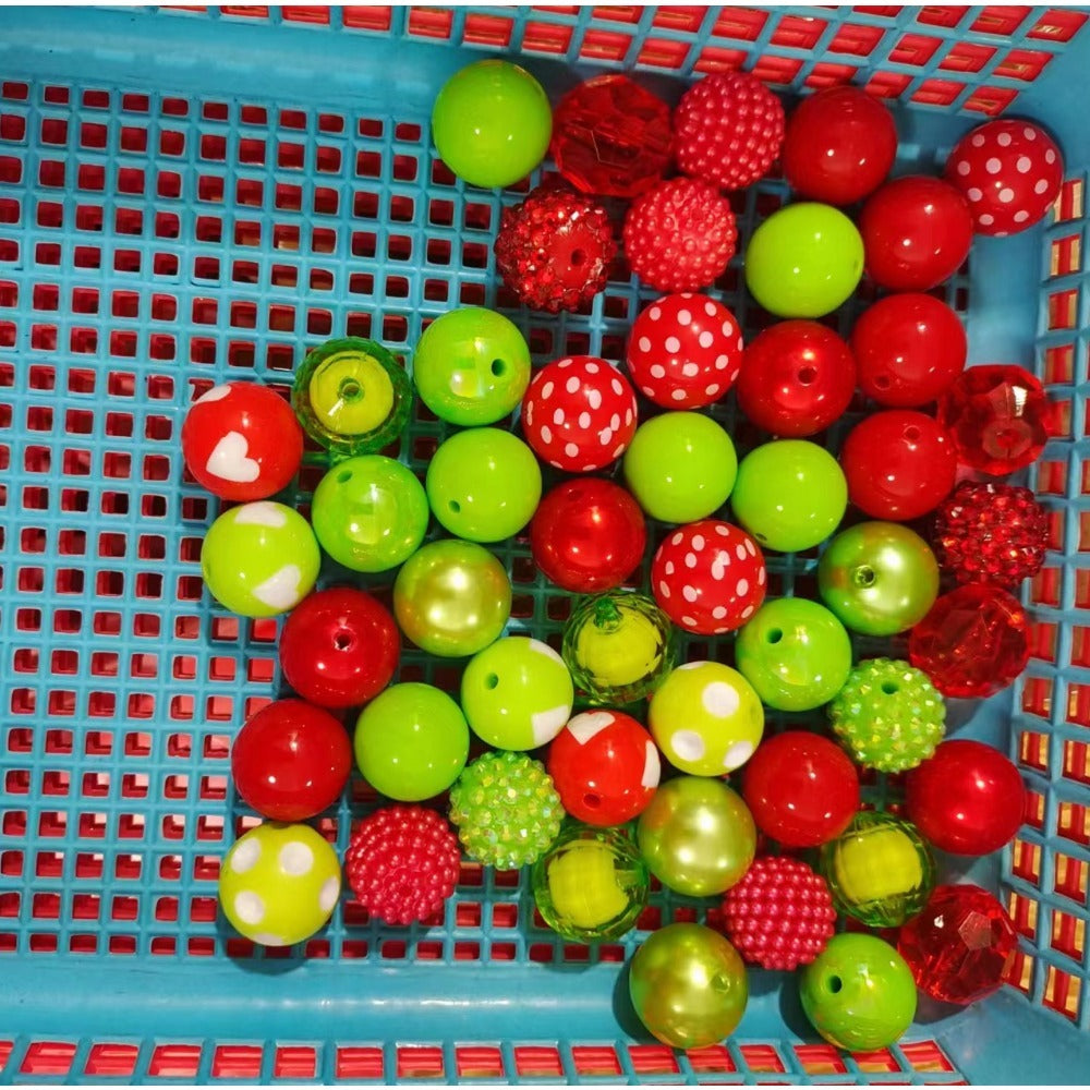 Wholesale 50pcs 20mm Acrylic Red Series Mixed Color Beads