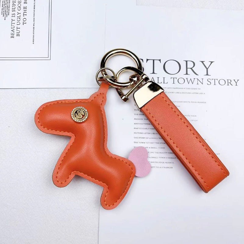 Wholesale USD Horse PU Leather Creative Car Pendant Pattern Pony Keychains