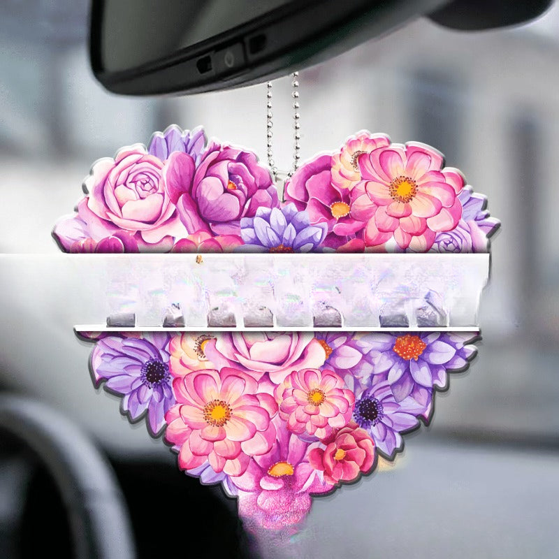 Wholesale Pink Chrysanthemum Love Acrylic Car Keychains