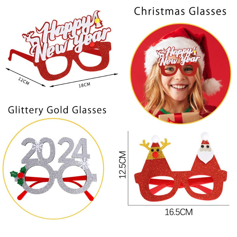 Wholesale Christmas Glasses Children's Party Decorations Christmas Decorations Photo Props Elk Glasses Frame