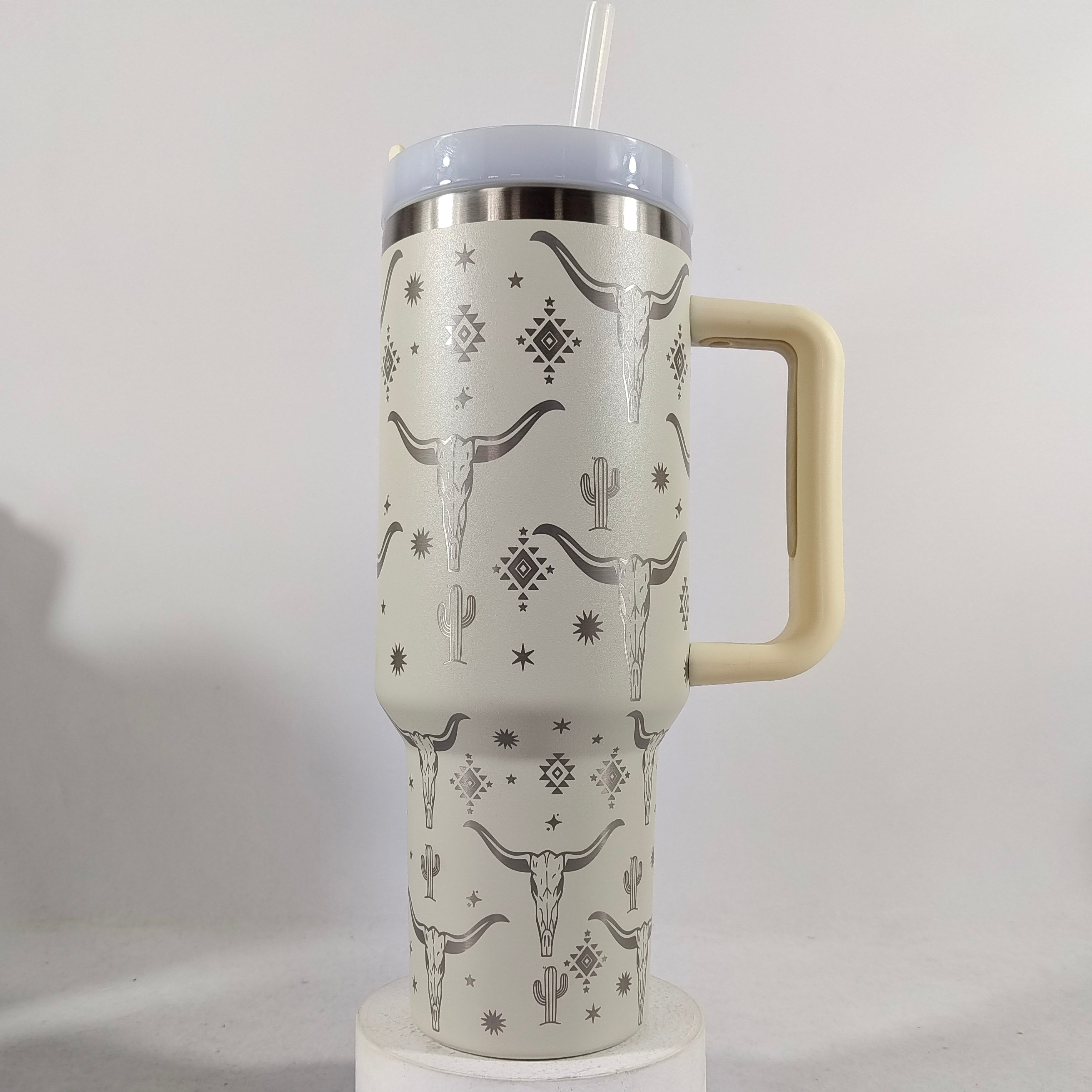 Wholesale Second Generation 40oz Handle Car Cup Laser Bull Head Stainless Steel Car Cooling Ice Cup