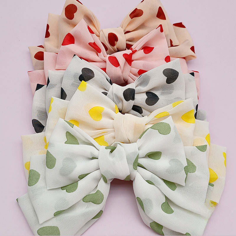 Wholesale Bow Ponytail Love Polka Dot Spring Clip