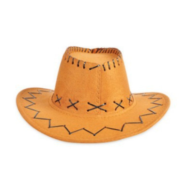 Wholesale Children's Western Wide Brimmed Suede Denim Hats