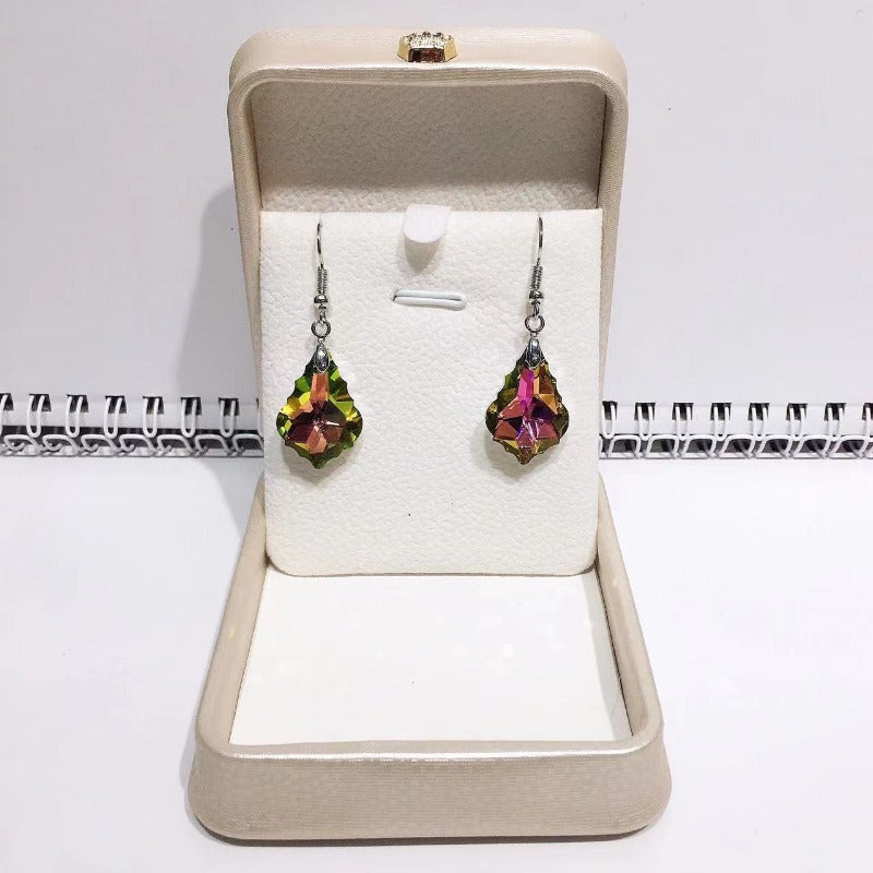 Wholesale Crystal Glass Maple Leaf Earrings