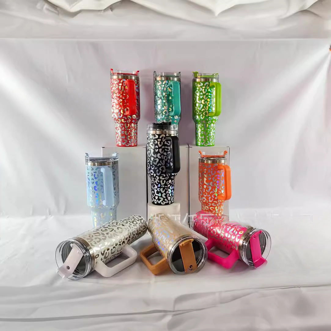 Wholesale 40oz Hot Silver Handle Car Cup Stainless Steel Insulation Ice Cup