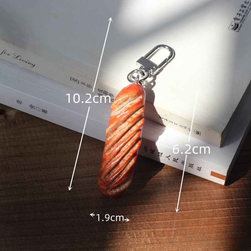 Wholesale PVC Simulation Food Steak Sausage Keychain
