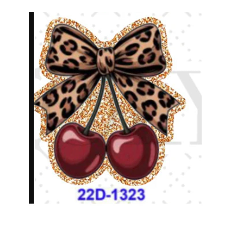 Wholesale 5 Pcs /10 Pcs /20 Pcs  Cute Cartoon Acrylic Flatbacks (Bow/Cherry/Apple) for DIY Badge Reels & Phone Stands