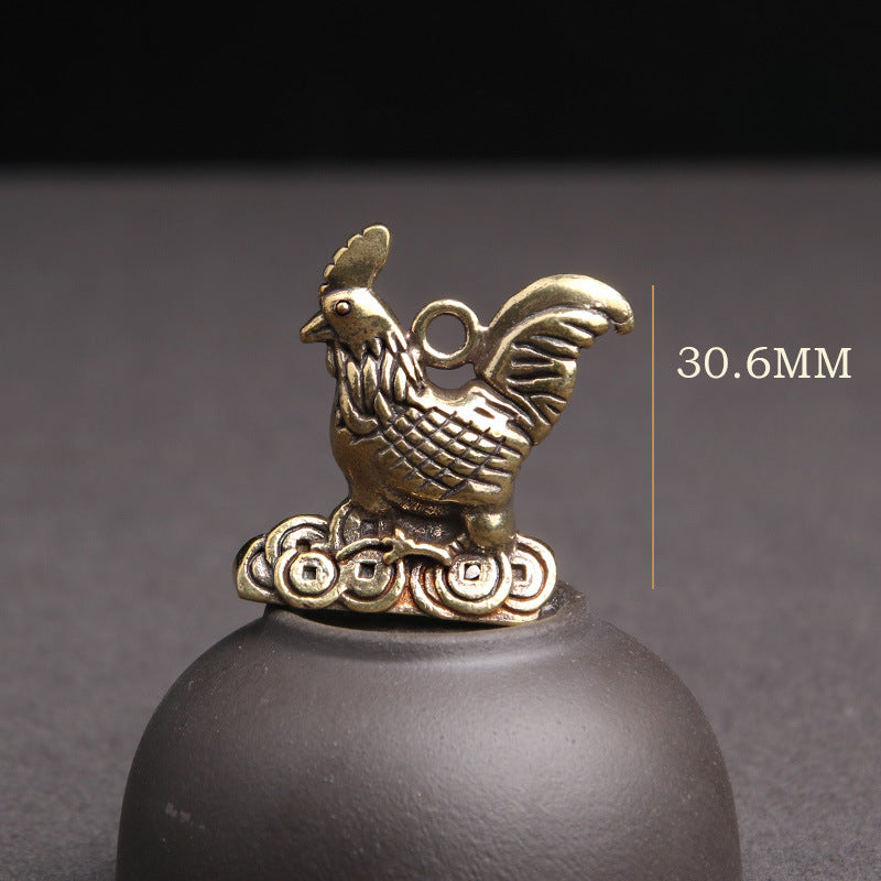 Wholesale Brass Solid Distressed Zodiac Keychains