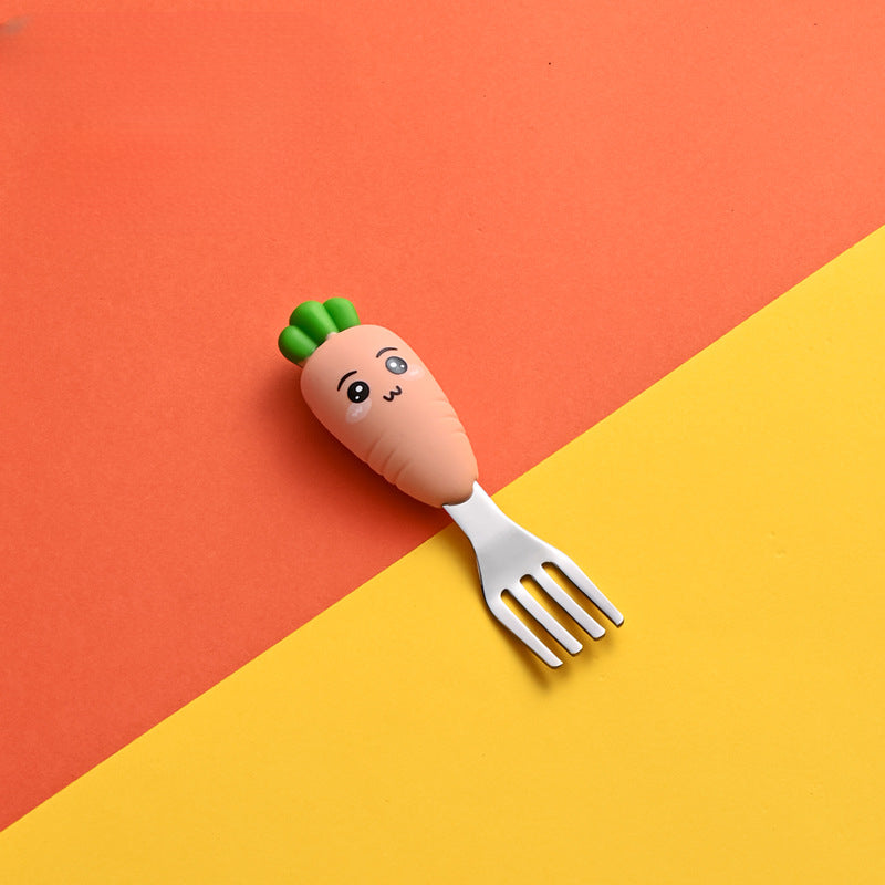 Wholesale Expression Radish Silicone Fork and Spoon Set