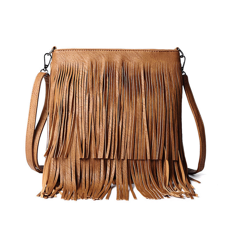 Wholesale PU Shoulder Diagonal Tassel Bag