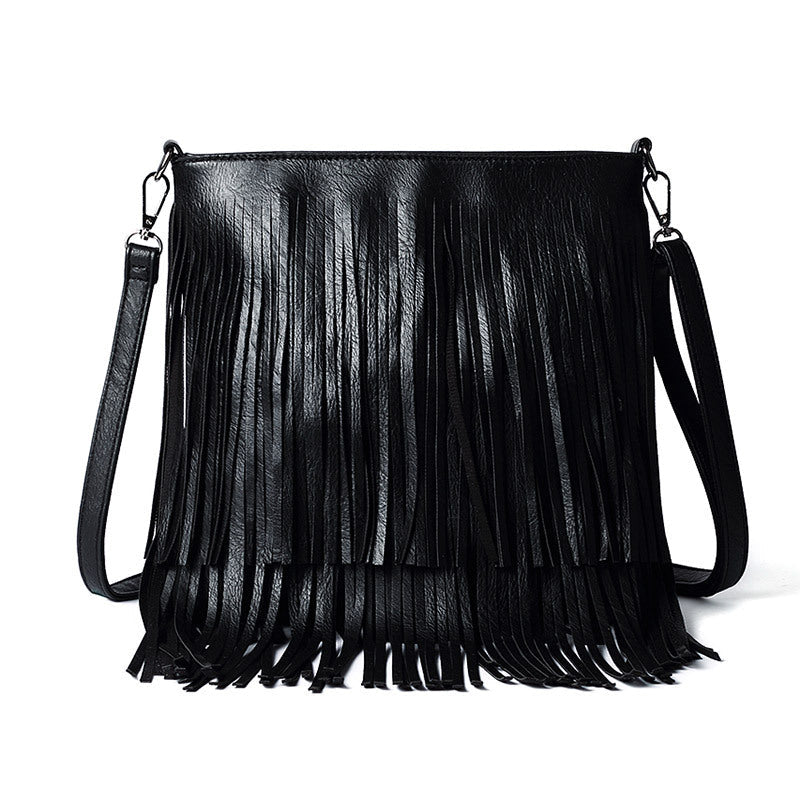 Wholesale PU Shoulder Diagonal Tassel Bag