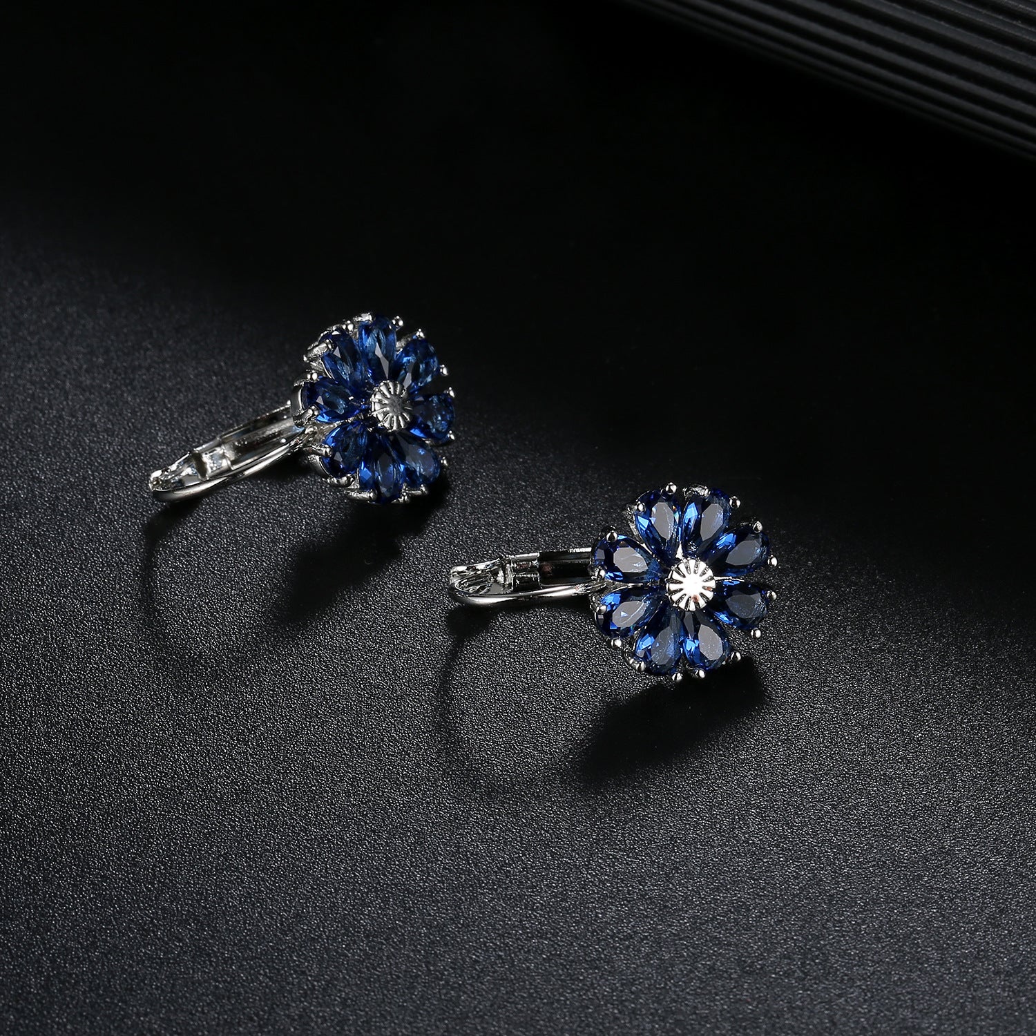 Wholesale Flower Colored Zircon Earrings