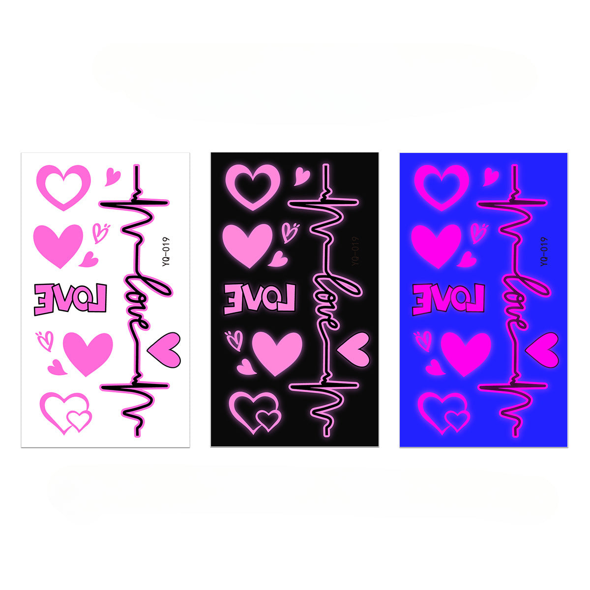 Wholesale Love Night Glow Powder Fluorescent Tattoo Stickers
