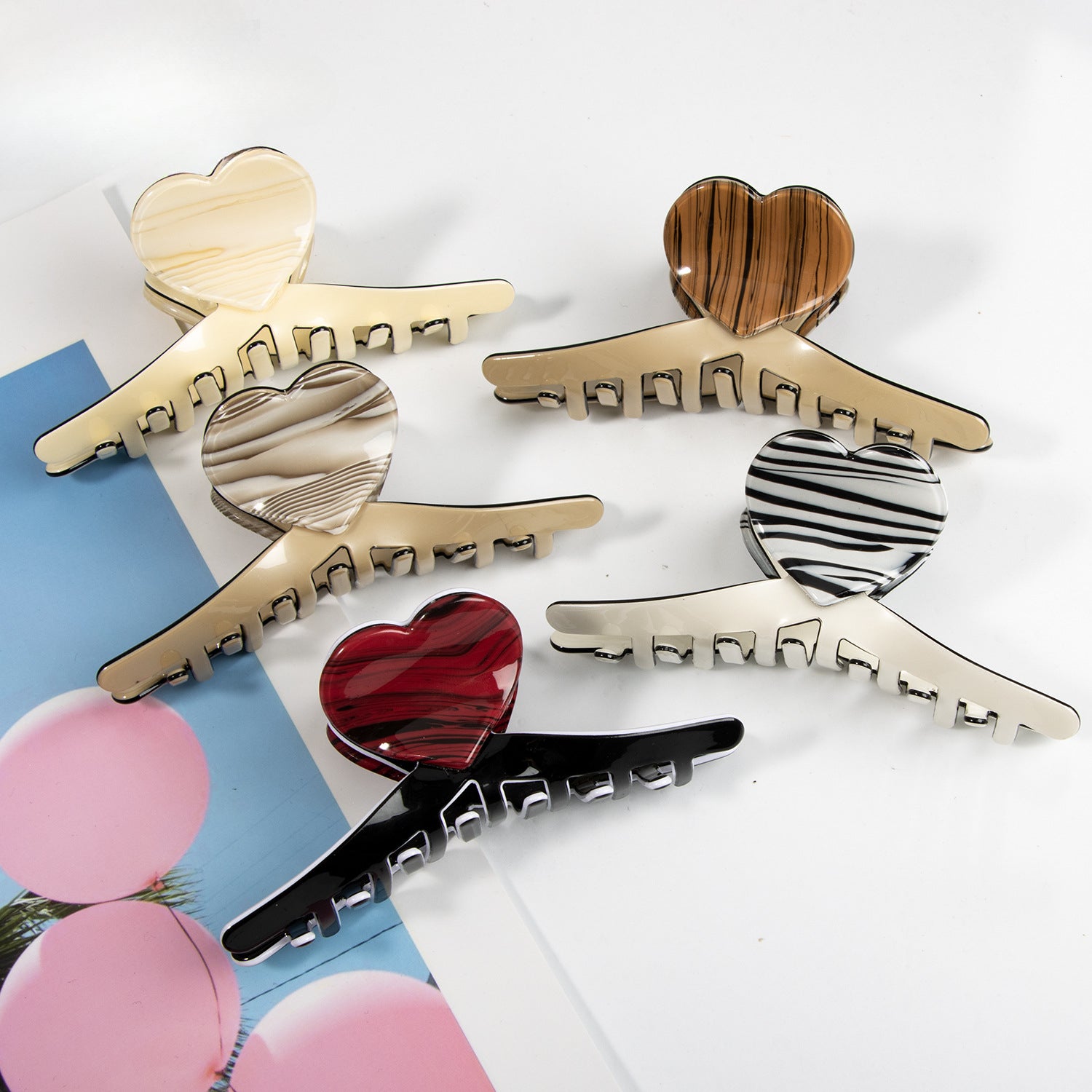 Wholesale Valentine's Day 10cm High Ponytail Clamp