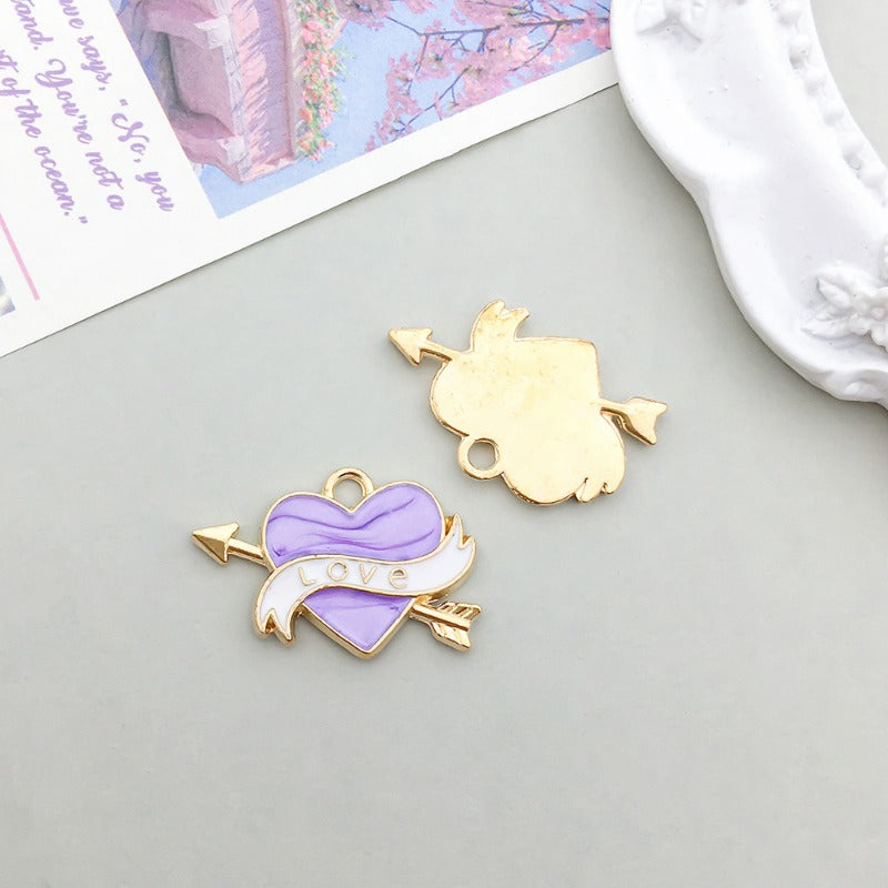 Wholesale Mix 30 Purple Drip Oil Alloy Cute Cartoon Simulation Animal Pendant