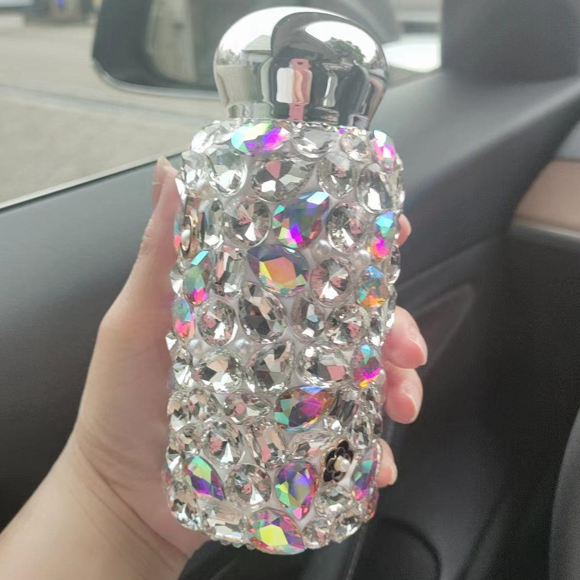 Wholesale Diamond Inlaid Large Stone Stainless Steel Thermos Bottles