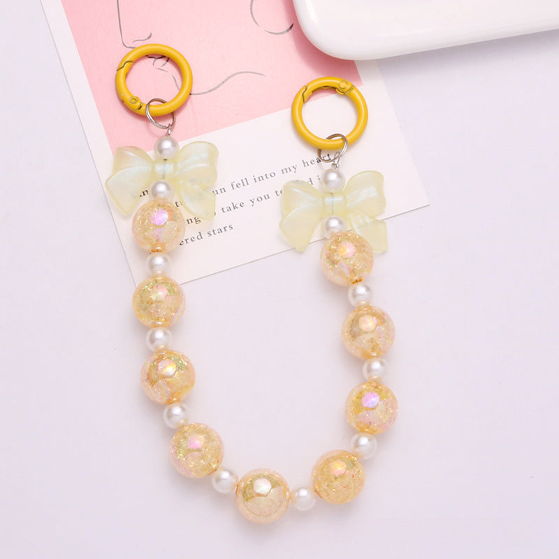 Wholesale Colorful Acrylic Burst Beads Gradient Bow Keychain