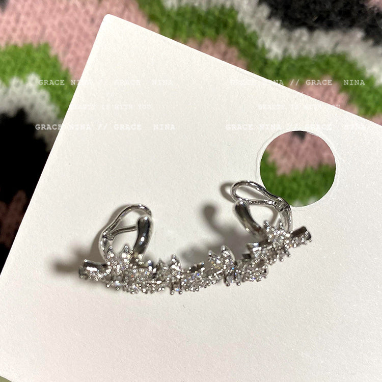 Wholesale Full Diamond Flower Alloy/silver Plated/gold Plated Earrings