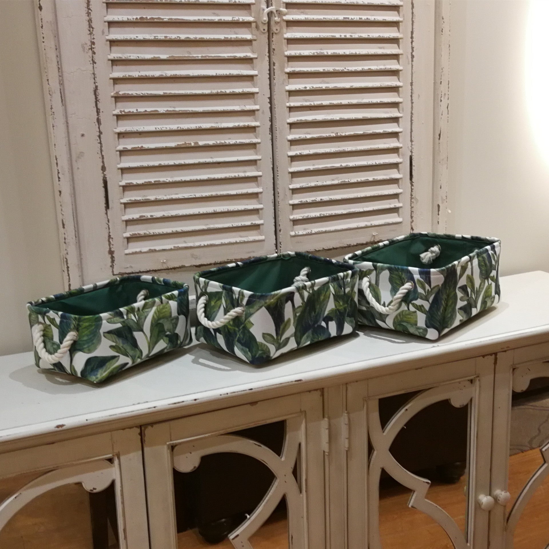 Wholesale Cotton and Hemp Leaves and Flowers Tropical Storage Box