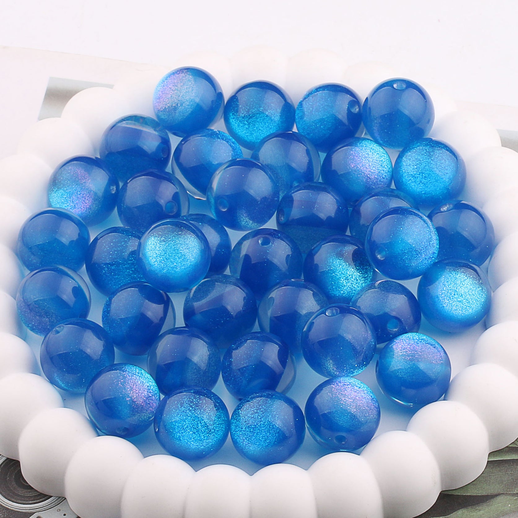 Wholesale 200PCS Colorful Straight Hole Resin Balls