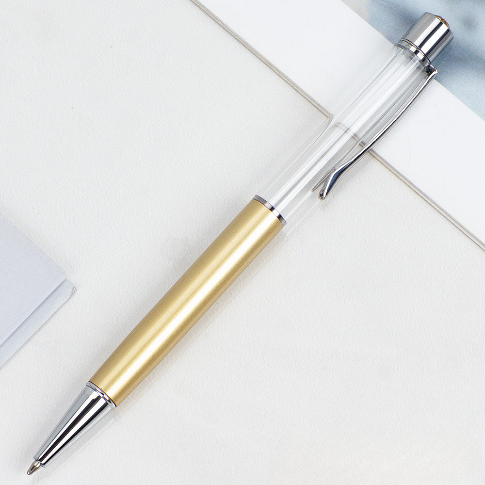 Wholesale Crystal Float Sequins Oiled Metal Colored Diamond Empty Tube DIY Pen