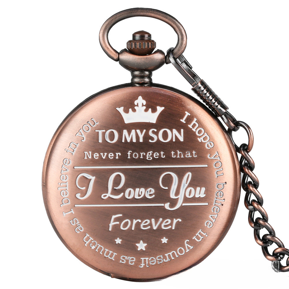 Wholesale Vintage Chain Quartz Clock Flip Alloy Men's Pocket Watch