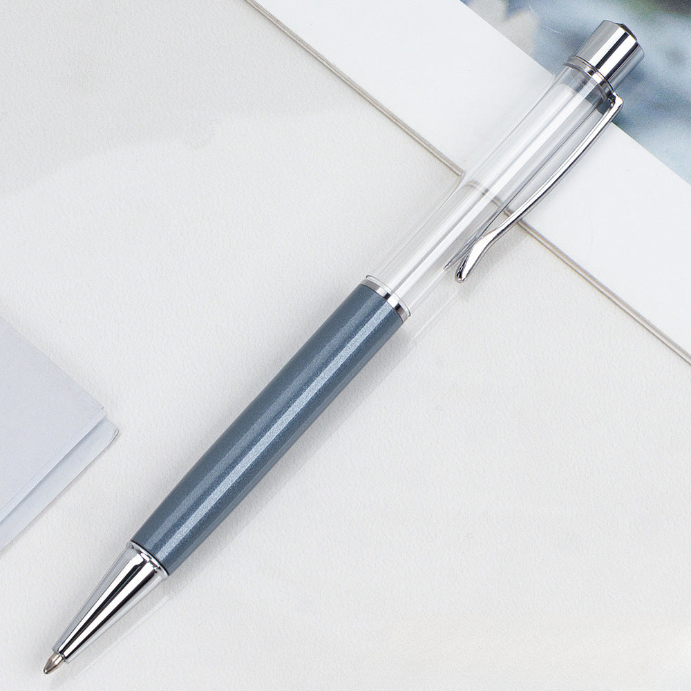 Wholesale Crystal Float Sequins Oiled Metal Colored Diamond Empty Tube DIY Pen