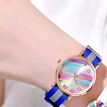 Wholesale Zhendianzhibao Coated Glass Colorful Rainbow Watch