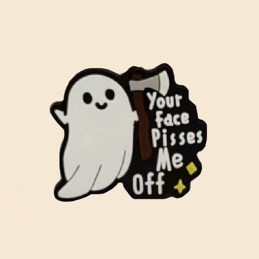 Wholesale 10pcs Cartoon Halloween Ghost Axe Letter Silicone Beads