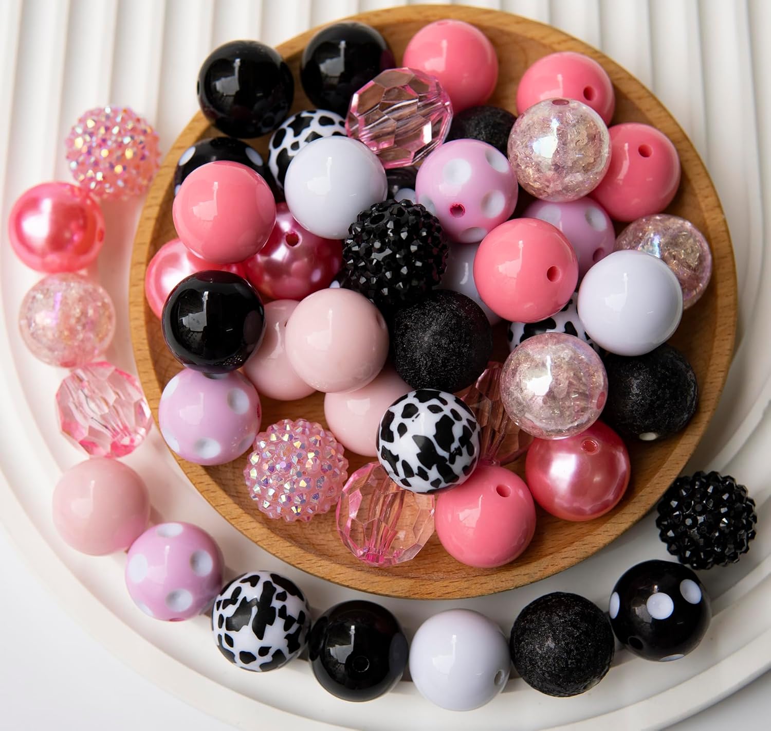 Wholesale Beads for pens, 50pcs 20mm Beads for Beadable Pens Mix, Bubblegum Beads 20mm Bulk, 20 mm Beads for Bead Pens, Large Chunky beads Bubble Gum Beads for Pen Making,  (Mermaid/PurpleBlue)