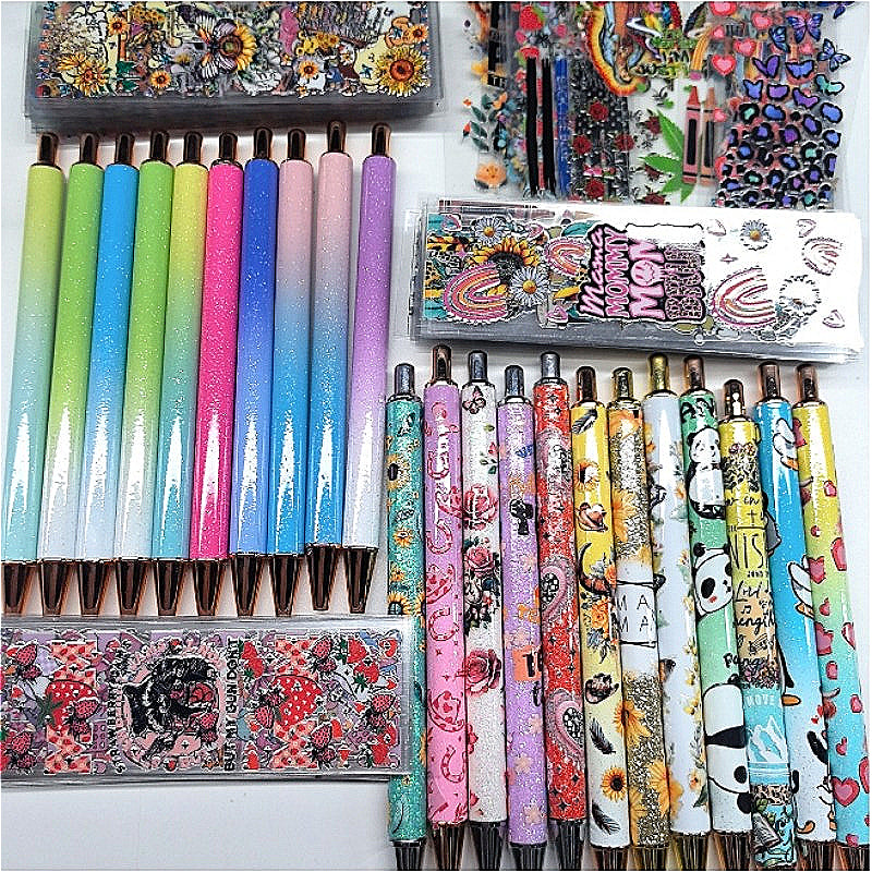 Wholesale Random Stickers 20/50/100pcs UV DTF Wraps & Cartoon Random Styles Pen Stickers for Crafts