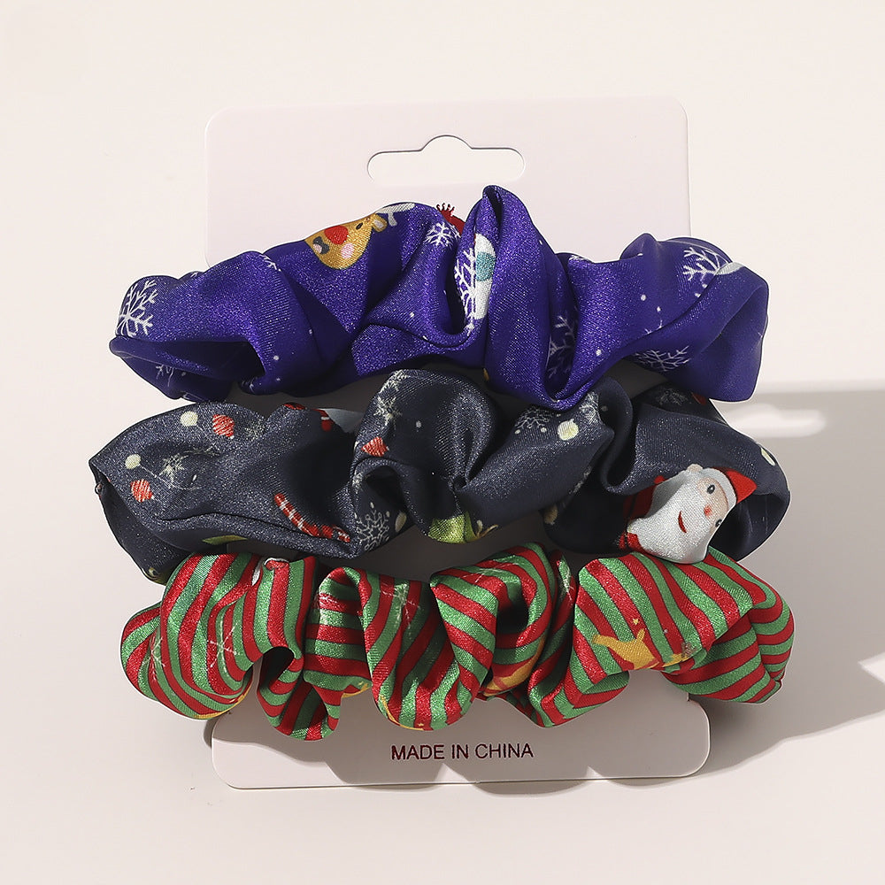 Wholesale Three-color Set New Christmas Fabric Hair Tie
