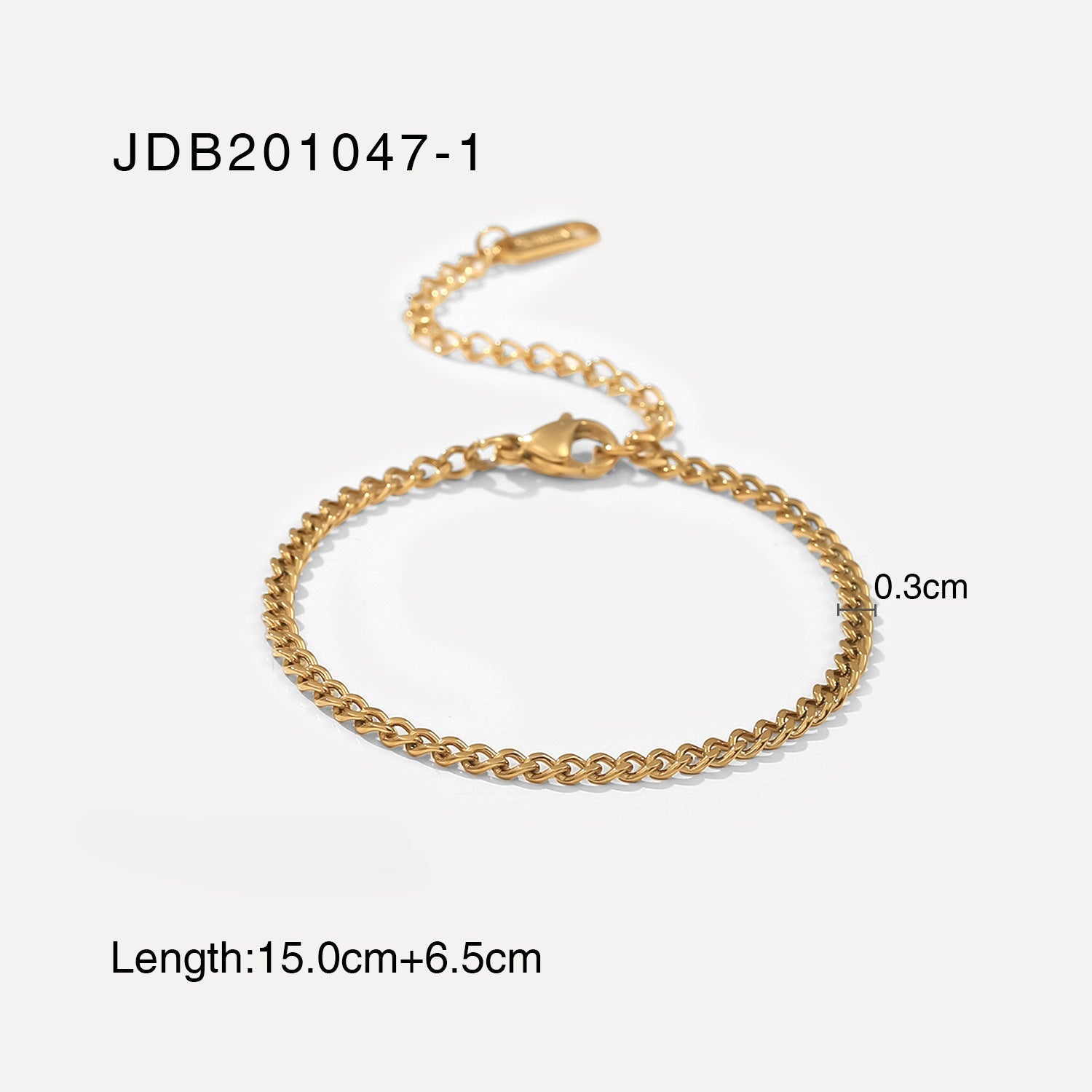 Wholesale Flat Snake Bone Chain Stacked 18K Gold Plated Stainless Steel Bracelet