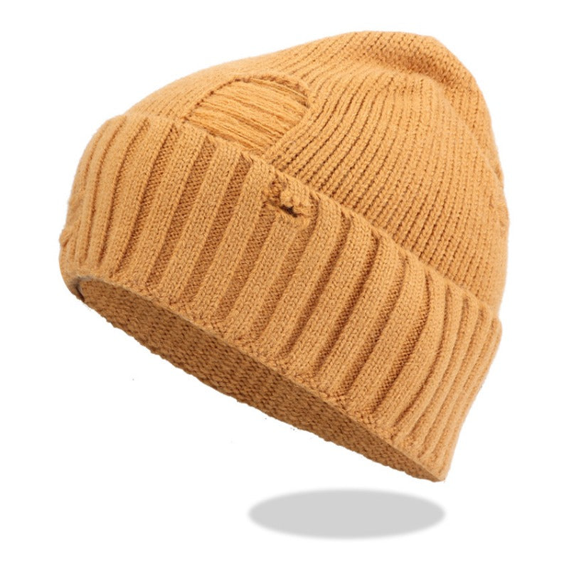 Wholesale Couple Winter Warmth Knitted Hairline Face Friendly Ear Protector Knitted Perforated Cold Hat