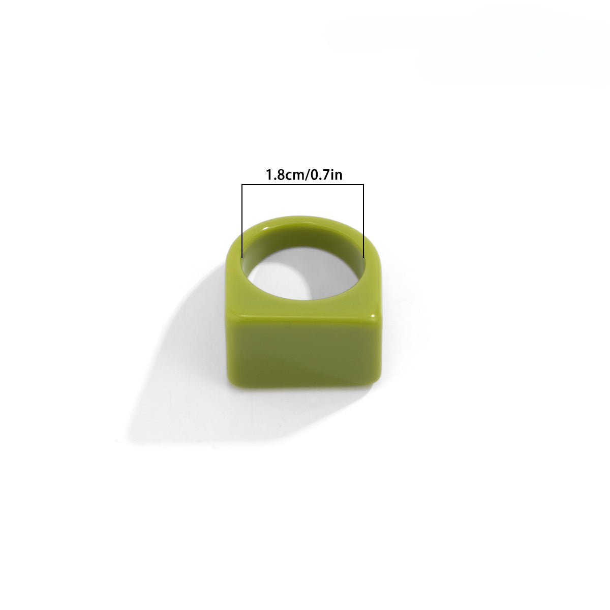 Anillo de borde ancho de colorado acrílico acrílico de acrílico cuadrado ancho