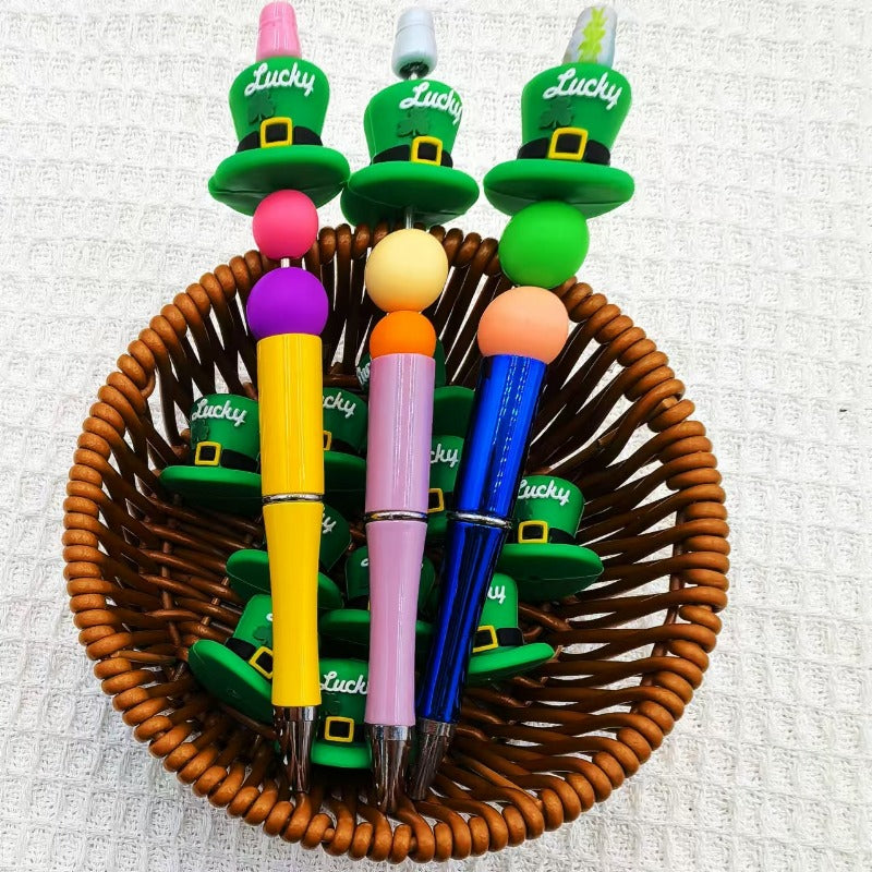 Wholesale 10pcs 3D Three-leaf Cap Silicone Beads