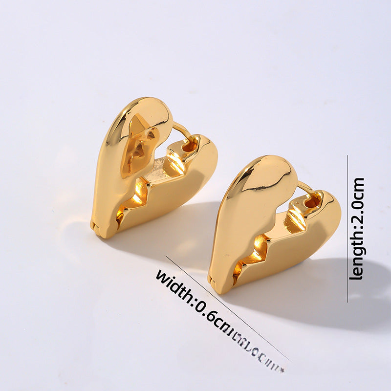 Wholesale Smooth Geometric Hollow Stainless Steel Earrings