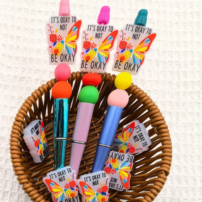 Wholesale Colorful Butterfly Silicone Beads DIY Beads 10pcs/pack