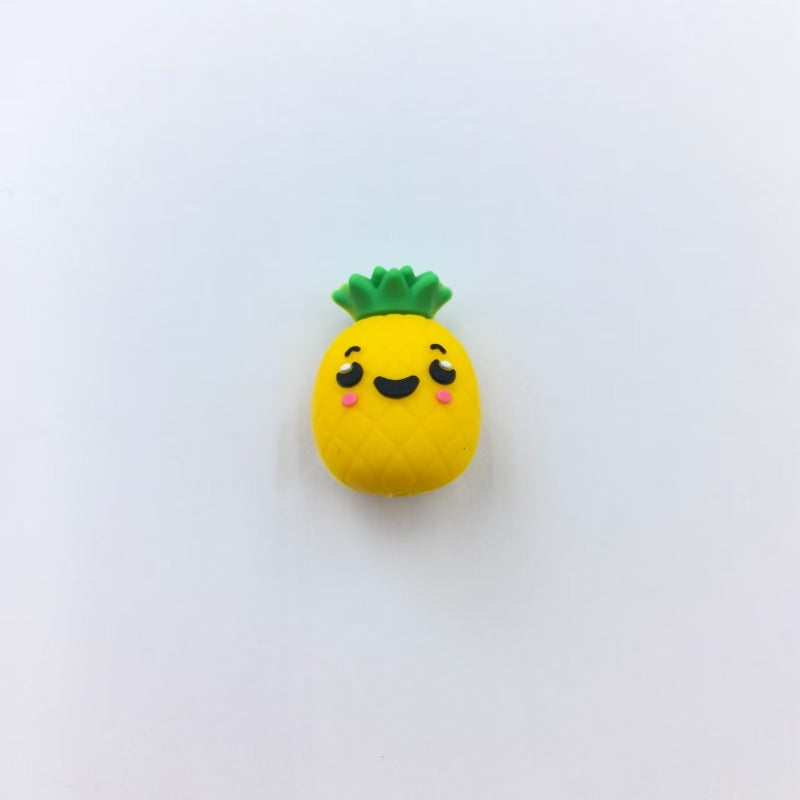 Wholesale 10pcs Anime Cute 3D Pineapple Silicone DIY Beads