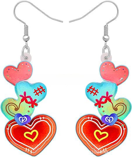 Wholesale Valentine's Day Acrylic  Heart Donut Earrings
